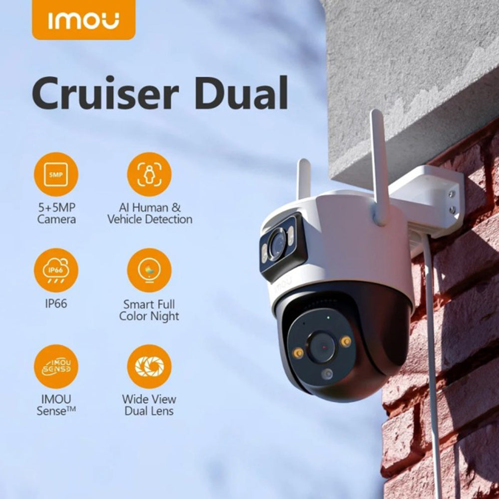 Nadzorna kamera Imou Cruiser Dual, Wi-Fi, 2.8K + 2.8K, IP66, zunanja, bela IPC-S7XP-10M0WED-0360B