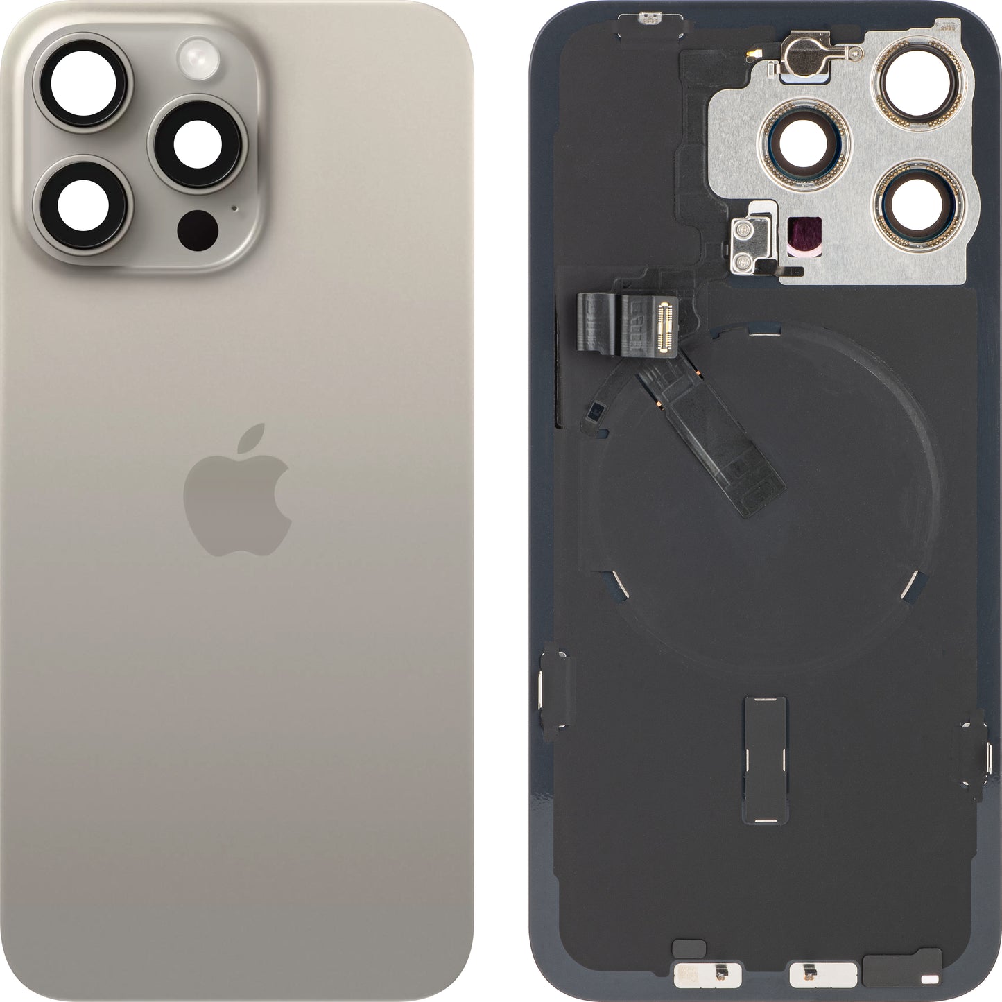 Apple iPhone 15 Pro Max Battery Cover, Beige (Natural Titanium), Premium Swap