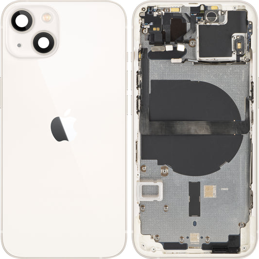 Apple iPhone 13 mini Baterijski pokrov, s srednjim ohišjem, bel (Starlight), Swap