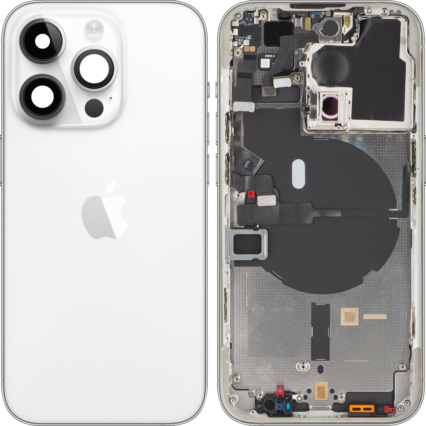 Apple iPhone 14 Pro Baterijski pokrov, s srednjim ohišjem, srebrn, zamenljiv