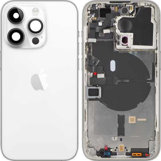 Apple iPhone 14 Pro Baterijski pokrov, s srednjim ohišjem, srebrn, zamenljiv