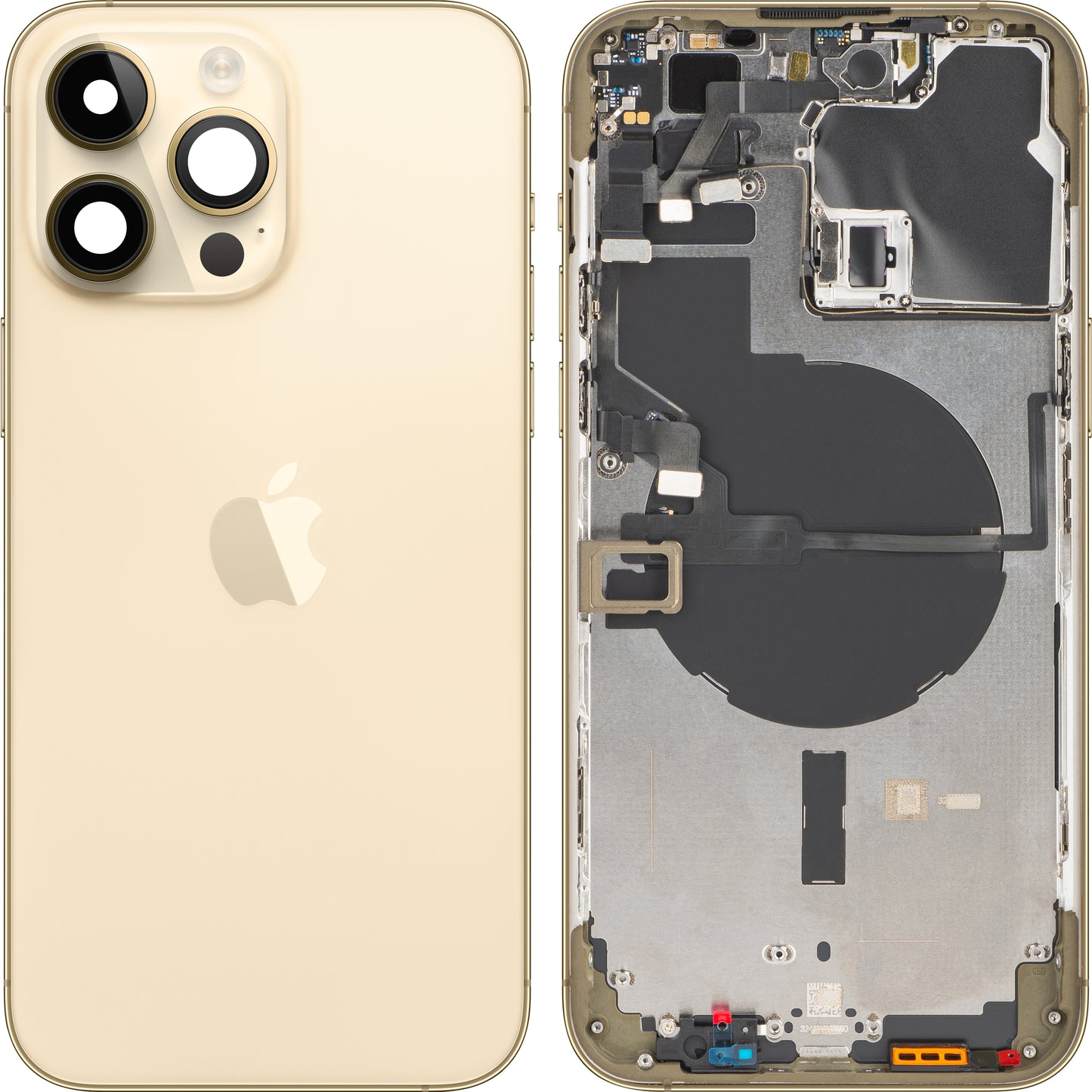 Krovček za baterijo Apple iPhone 14 Pro Max, s polovičnim ohišjem, zlati, zamenljiv