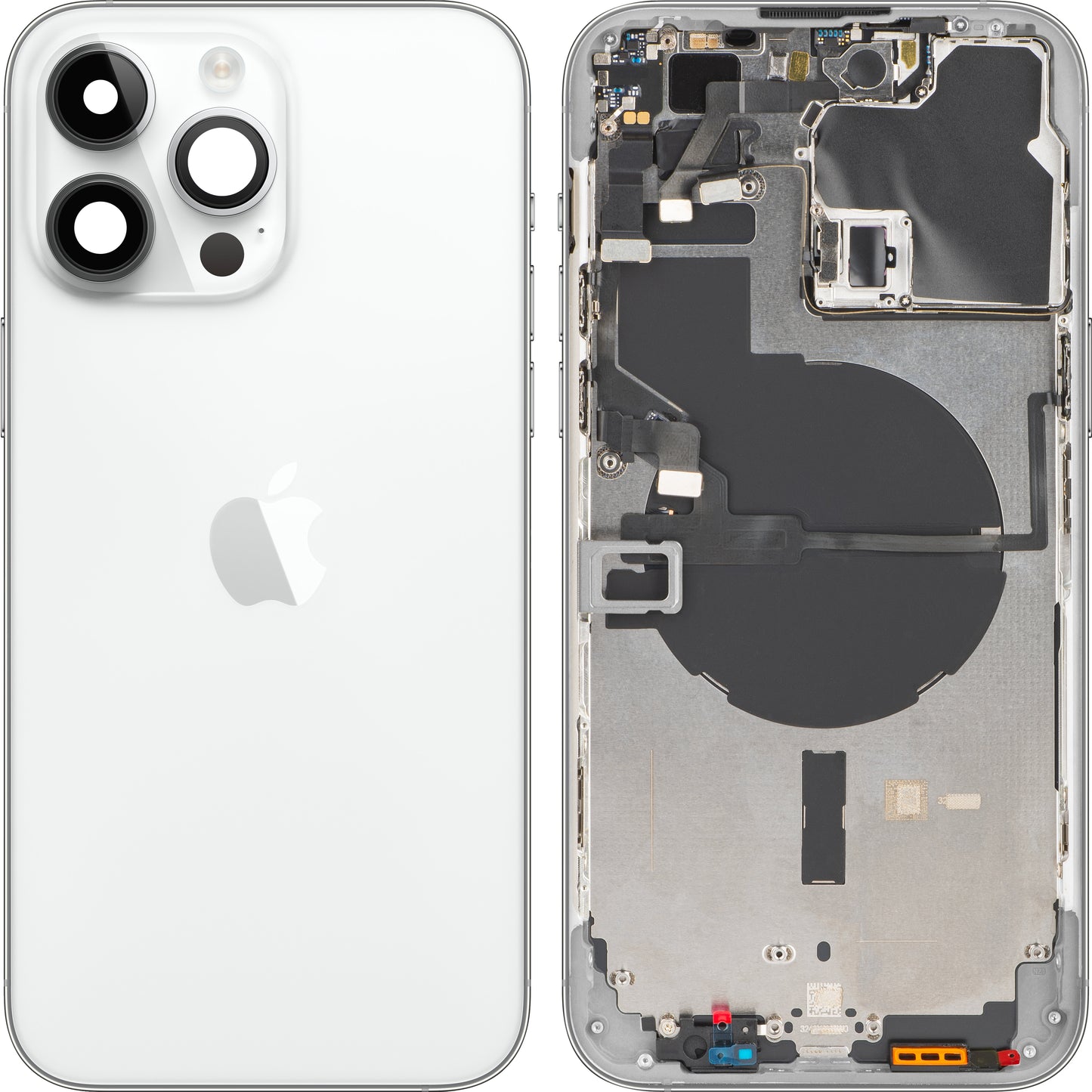 Apple iPhone 14 Pro Max pokrov za baterijo, s srednjim ohišjem, srebrn, zamenljiv