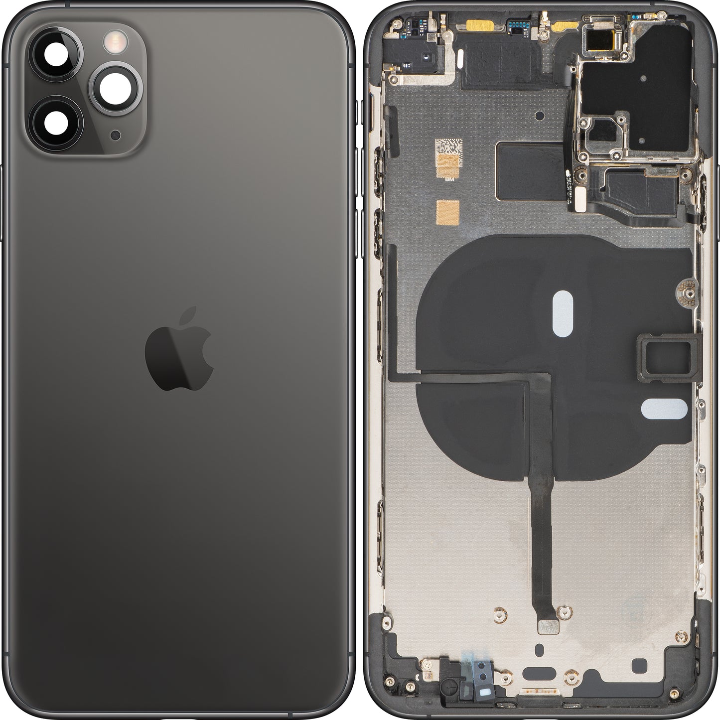 Apple iPhone 11 Pro Max pokrov za baterijo, s srednjim ohišjem, črn (vesoljsko siv), Swap