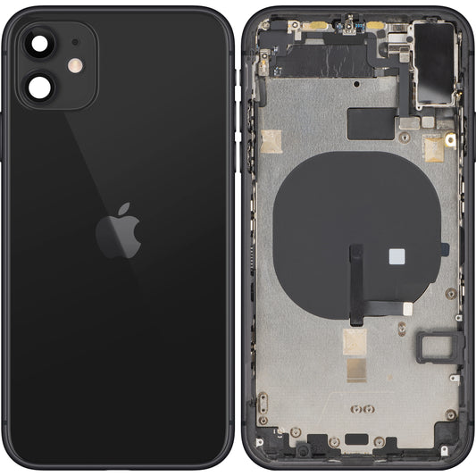 Apple iPhone 11 pokrov za baterijo, s srednjim ohišjem, črn, zamenljiv