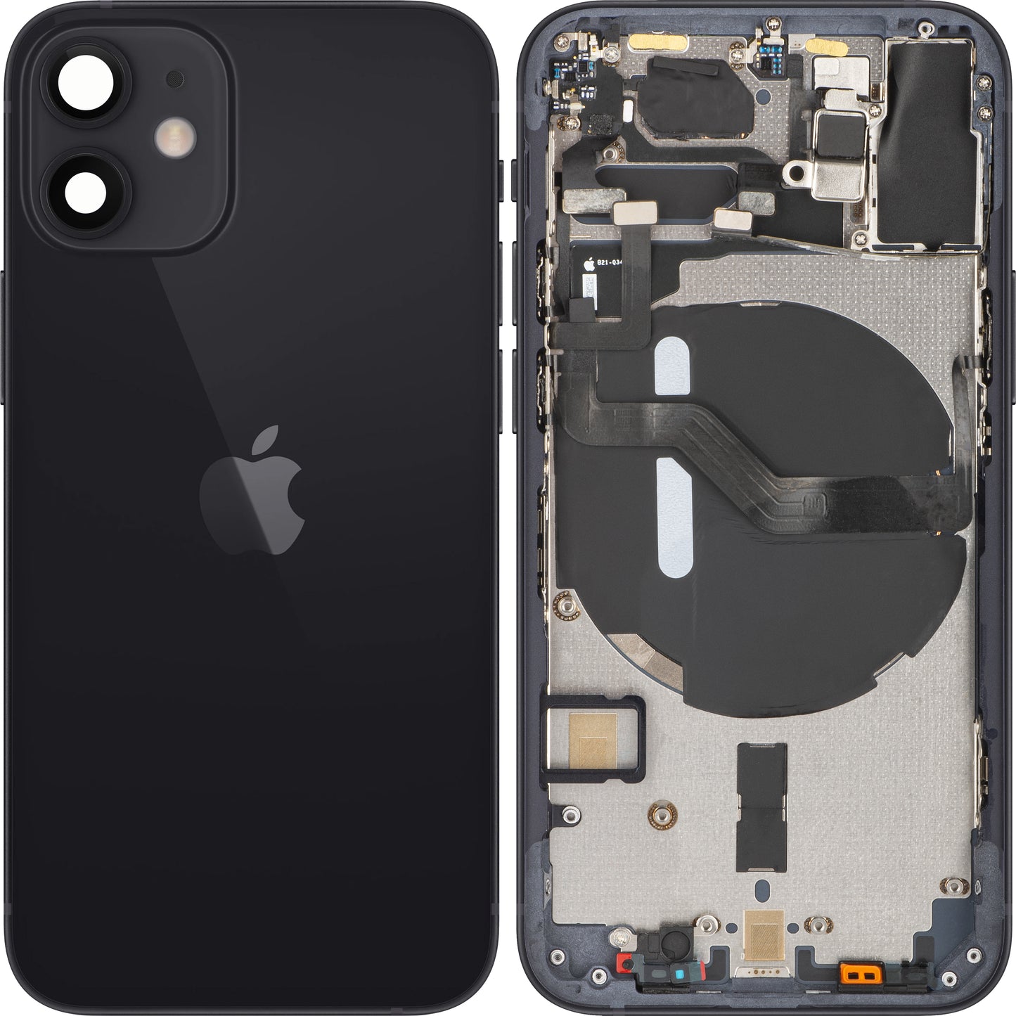 Apple iPhone 12 mini Baterijski pokrov, s srednjim ohišjem, črn, zamenljiv
