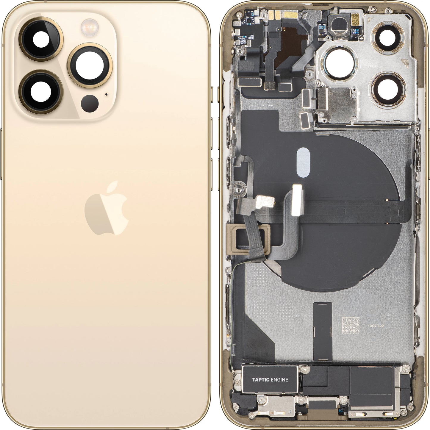 Pokrov baterije Apple iPhone 13 Pro, z srednjim ohišjem, popolni deli, zlata, zamenjava