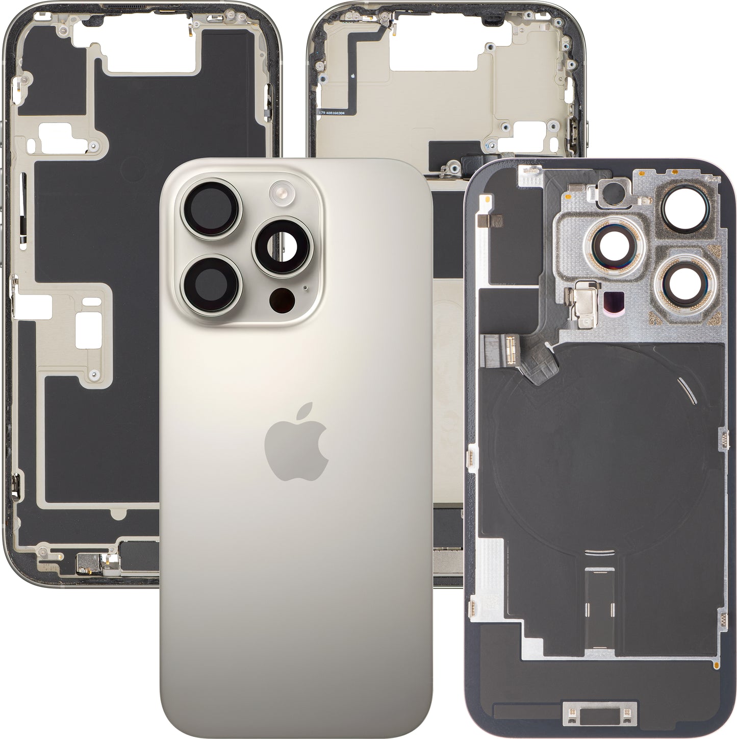 Pokrov baterije Apple iPhone 16 Pro, s srednjim ohišjem, popolnoma opremljen, Bež (Natural Titanium), Swap