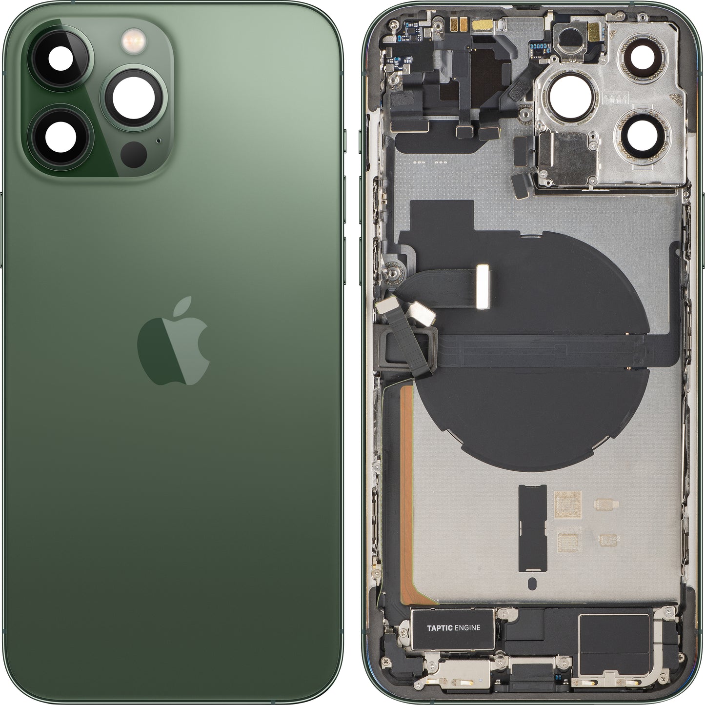 Pokrov baterije Apple iPhone 13 Pro Max, s srednjim ohišjem, kompletni deli, zelen (Alpine Green), zamenjava
