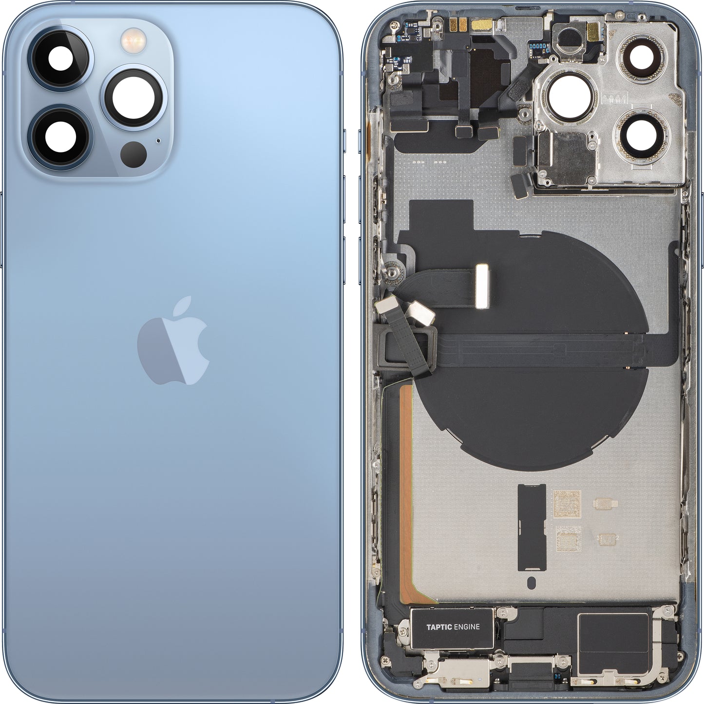 Pokrov baterije Apple iPhone 13 Pro Max, s srednjim ohišjem, kompletni deli, modra (Sierra Blue), zamenjava