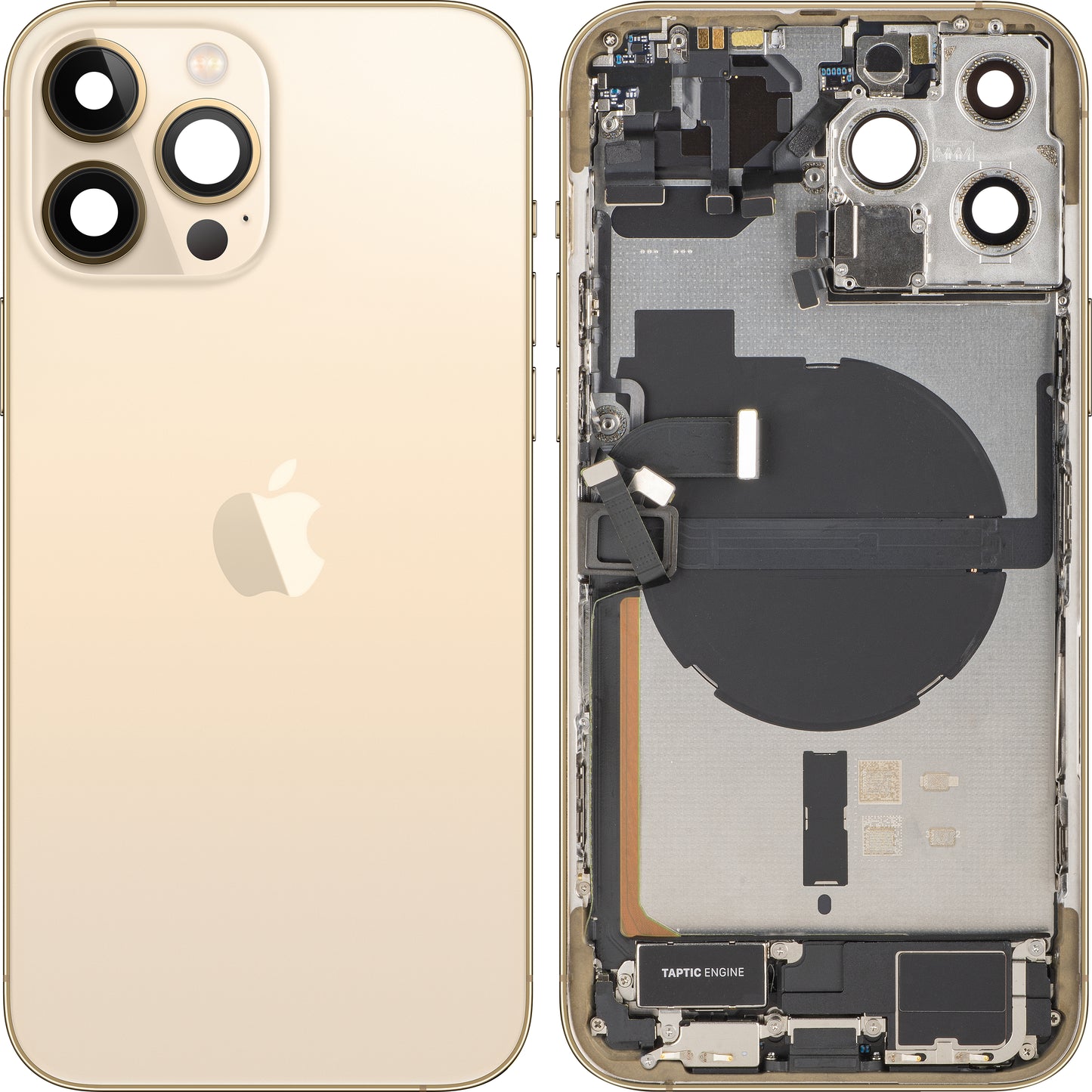 Pokrov baterije Apple iPhone 13 Pro Max, s srednjim ohišjem, kompletni deli, zlat, Swap