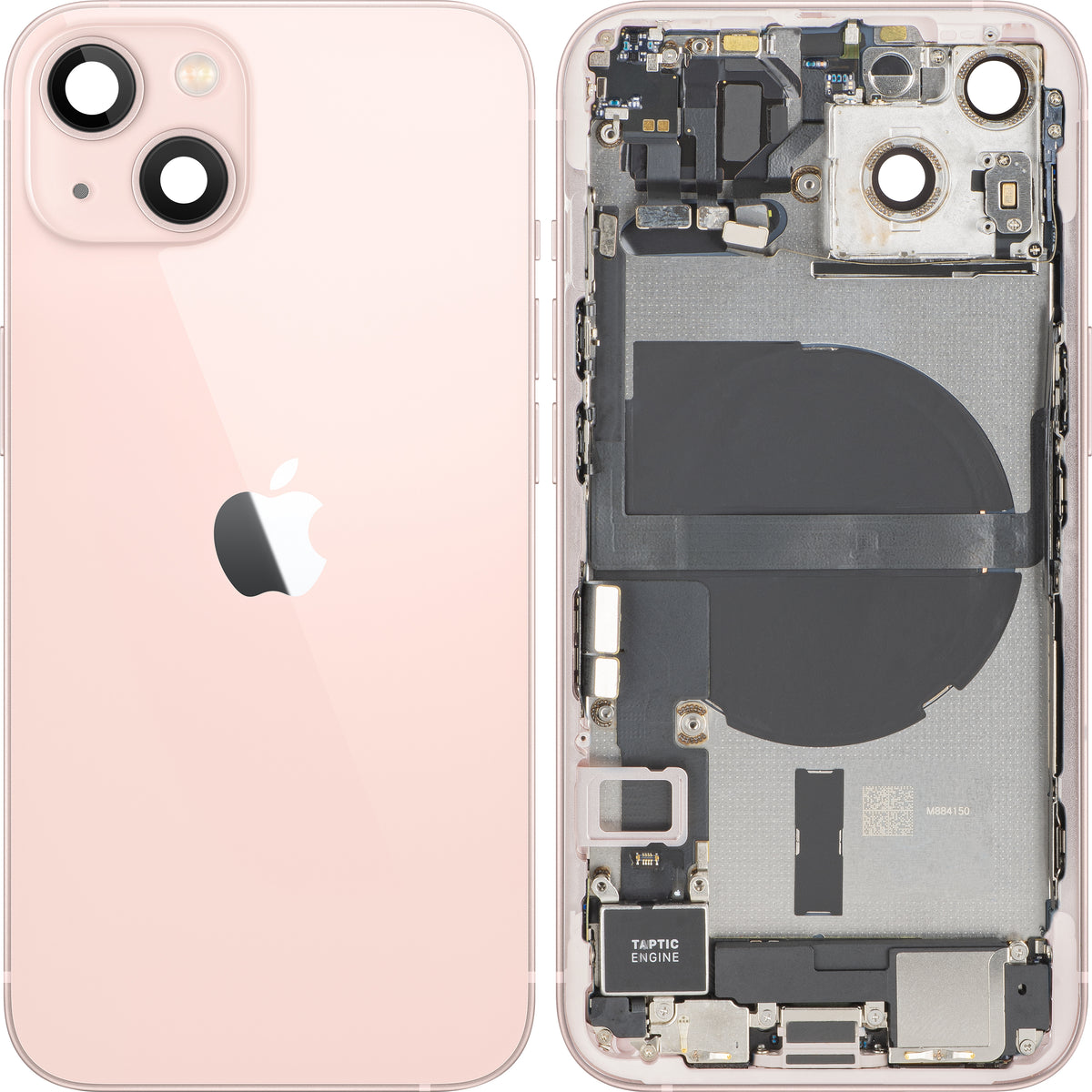 Pokrov baterije Apple iPhone 13, s srednjim ohišjem, popolni deli, roza, premium zamenjava