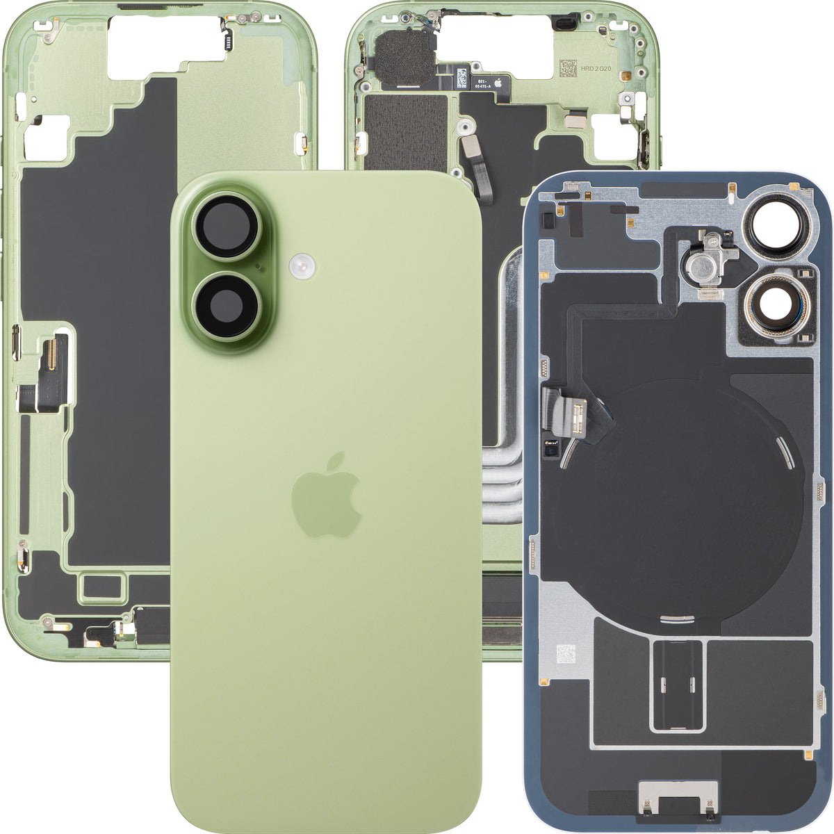 Pokrov baterije Apple iPhone 17, s srednjim ohišjem, popolni deli, zelena (Sage), Premium zamenjava