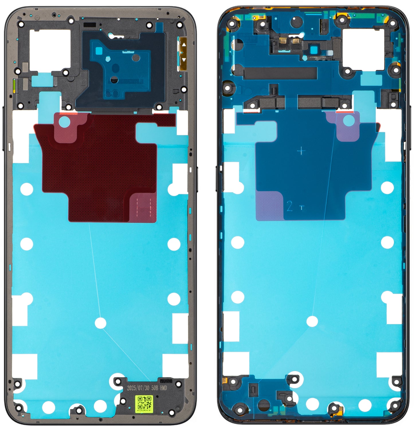 Srednji ohišje Honor X7d 4G / 400 Smart 4G, Črna (Velvet Black), Service Pack 9707ACDP
