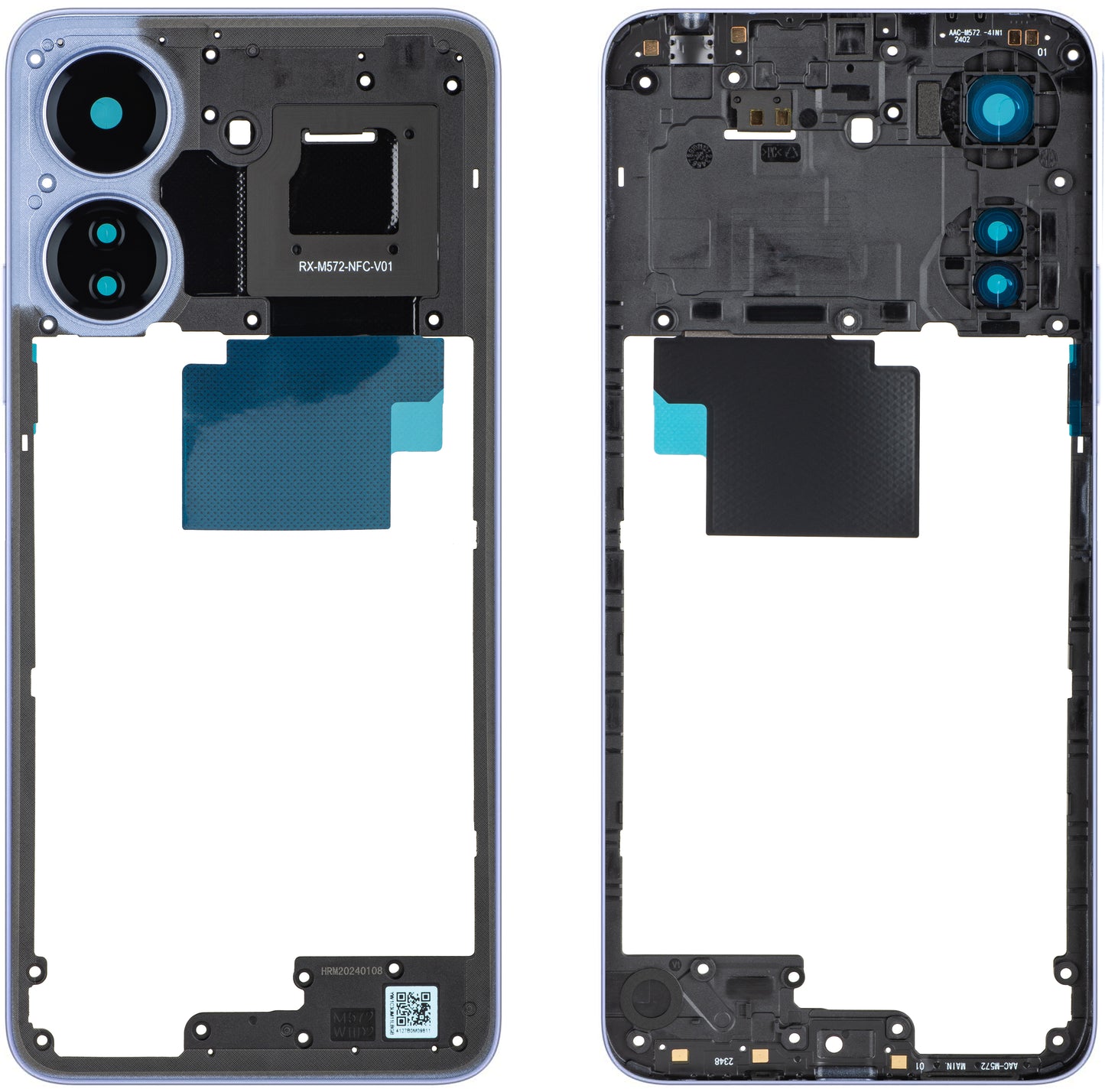 Srednji ohišje Xiaomi Poco C65, Vijolična, Service Pack 560003C3UP00