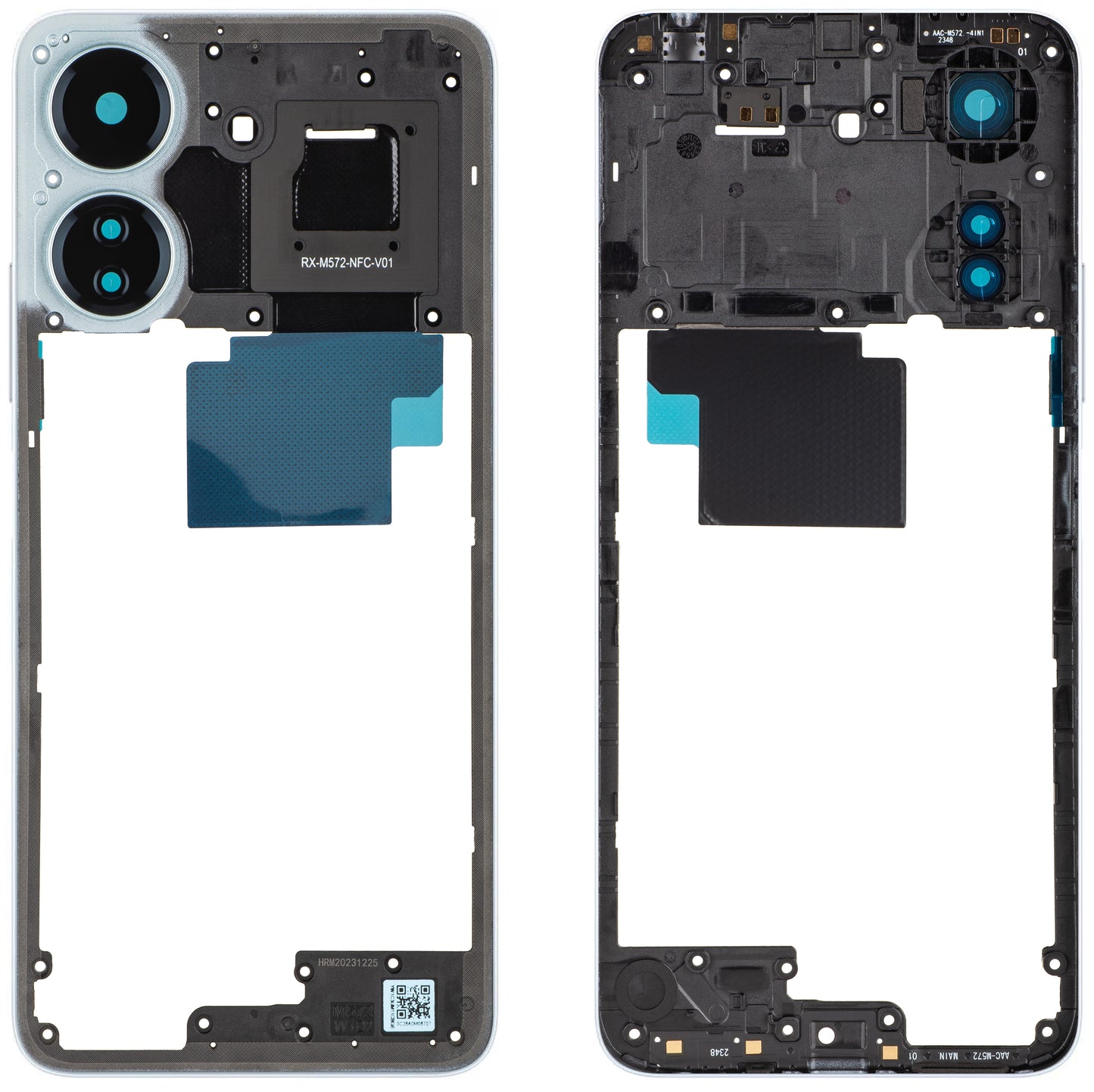 Ohišje sredine Xiaomi Redmi 13C NFC, modra, Service Pack 560001C3UN00