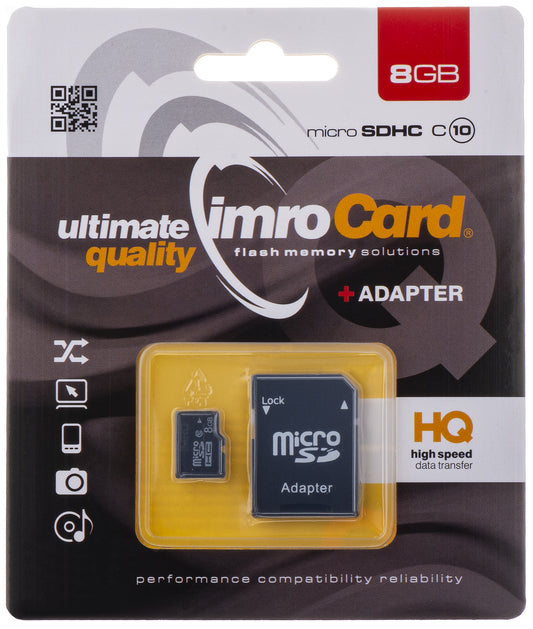 Spominska kartica Imro microSDHC microSDHC Imro, 8 GB, razred 10, z adapterjem MicroSD10/8G