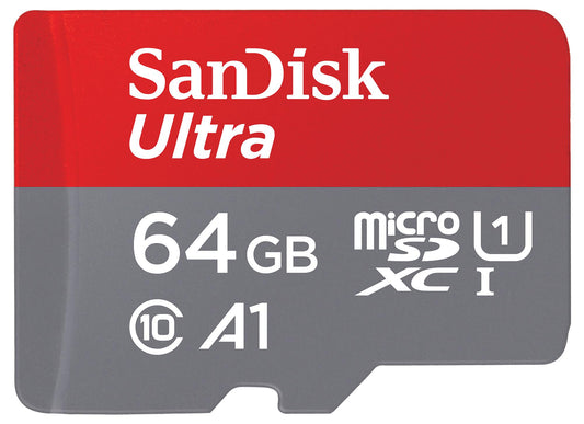 Spominska kartica microSDXC SanDisk Ultra Android A1, 64Gb, Razred 10 / UHS-1 U1, Z adapterjem SDSQUAB-064G-GN6MA