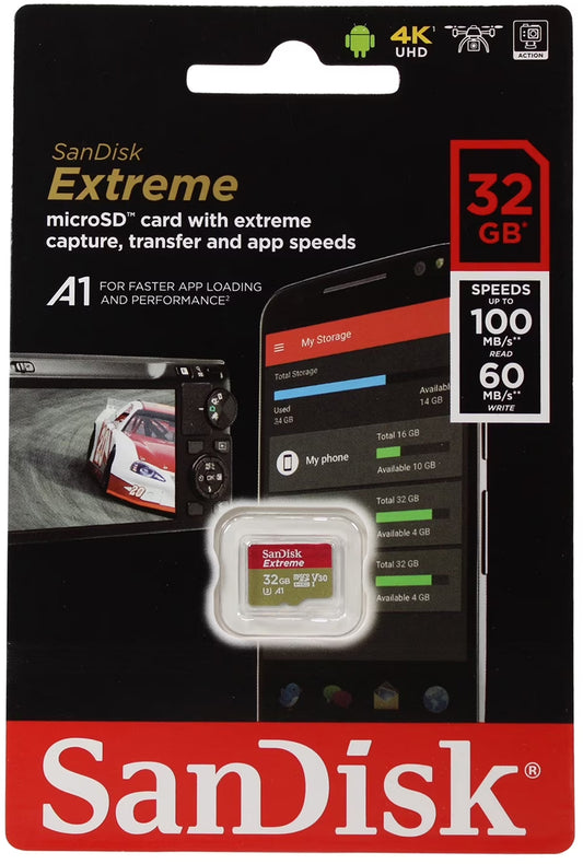 Spominska kartica microSDHC SanDisk Extreme, 32Gb, Razred 10 / UHS-1 U3 SDSQXAF-032G-GN6MN