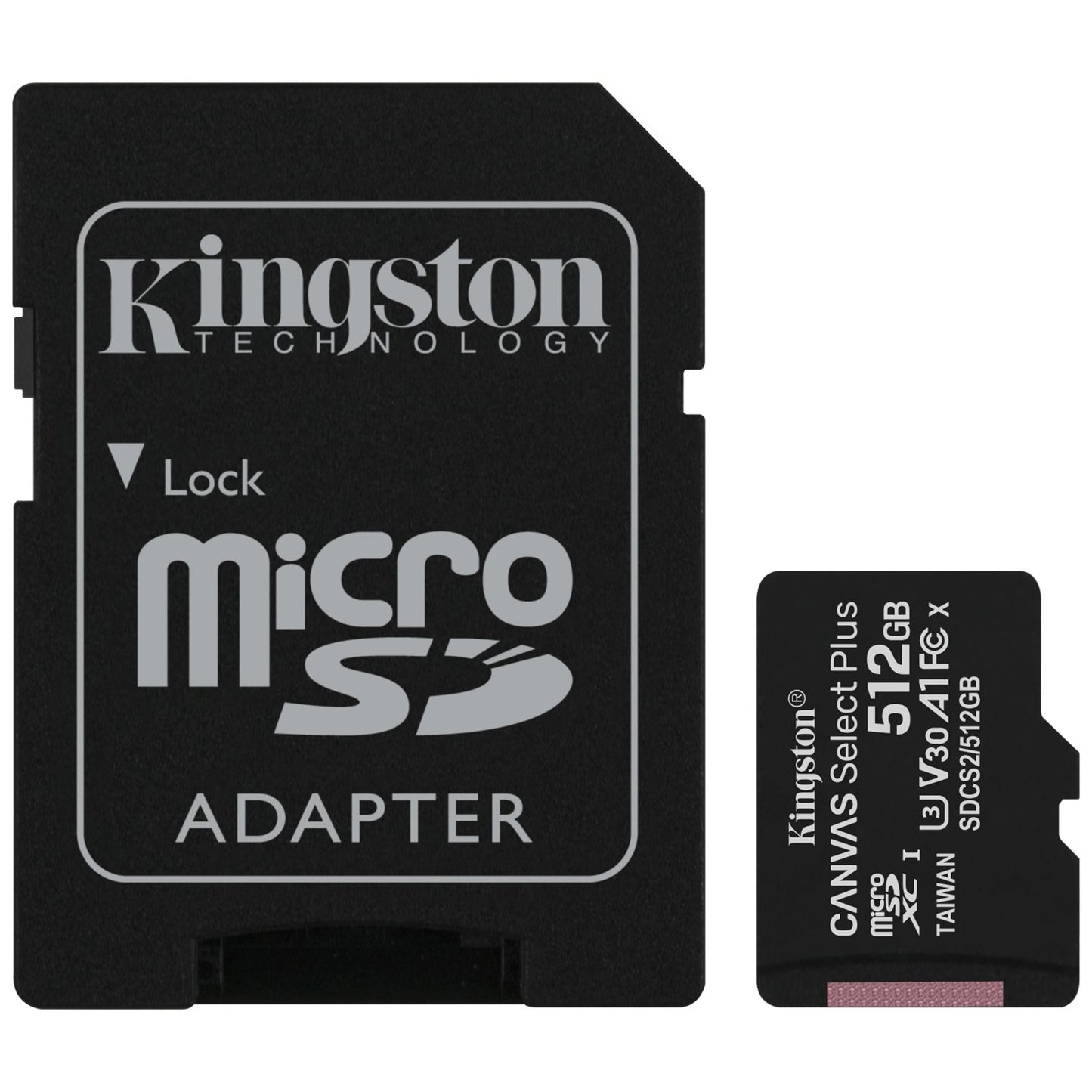 Spominska kartica microSDXC Kingston Canvas Select Plus Kingston Canvas Select Plus, 512 GB, razred 10 / UHS-1 U3, z adapterjem SDCS2/512GB