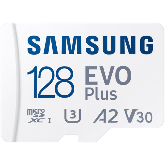 Spominska kartica Samsung Evo Plus microSDXC, 128 GB, razred 10 / UHS-1 U3, z adapterjem MB-MC128SA/EU