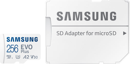 Spominska kartica Samsung Evo Plus microSDXC microSDXC, 256 GB, razred 10 / UHS-1 U3, z adapterjem MB-MC256SA/EU
