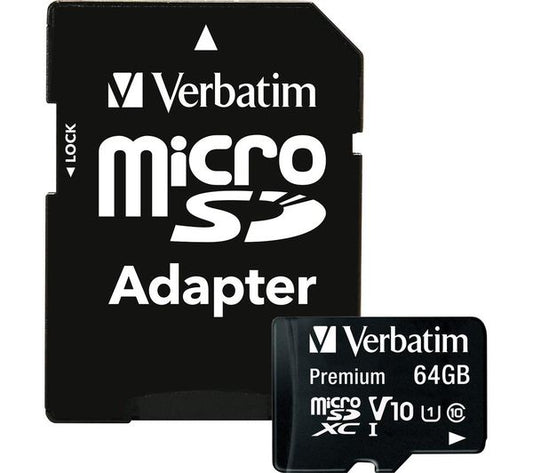Spominska kartica microSDXC Verbatim, 64Gb, Razred 10 / UHS-1 U1, Z adapterjem