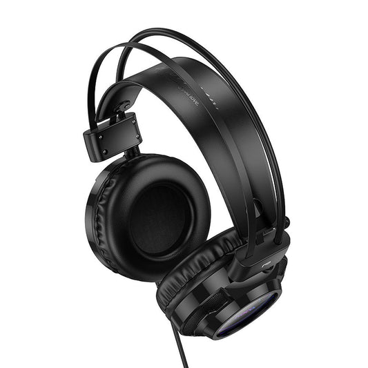 Gaming slušalke 3,5 mm HOCO W110, RGB, črne