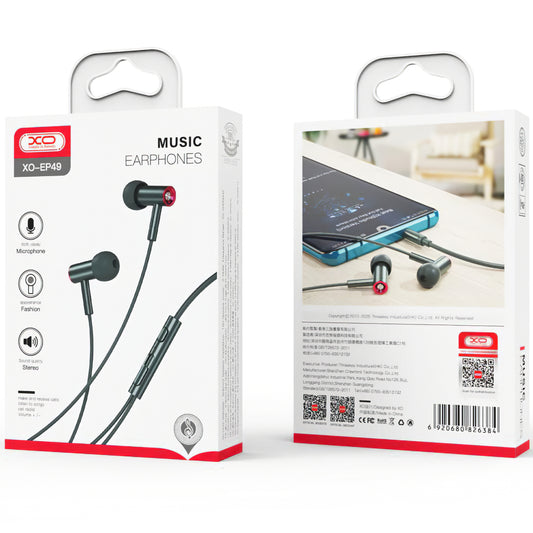 Handsfree 3,5 mm XO Design EP49, zelena