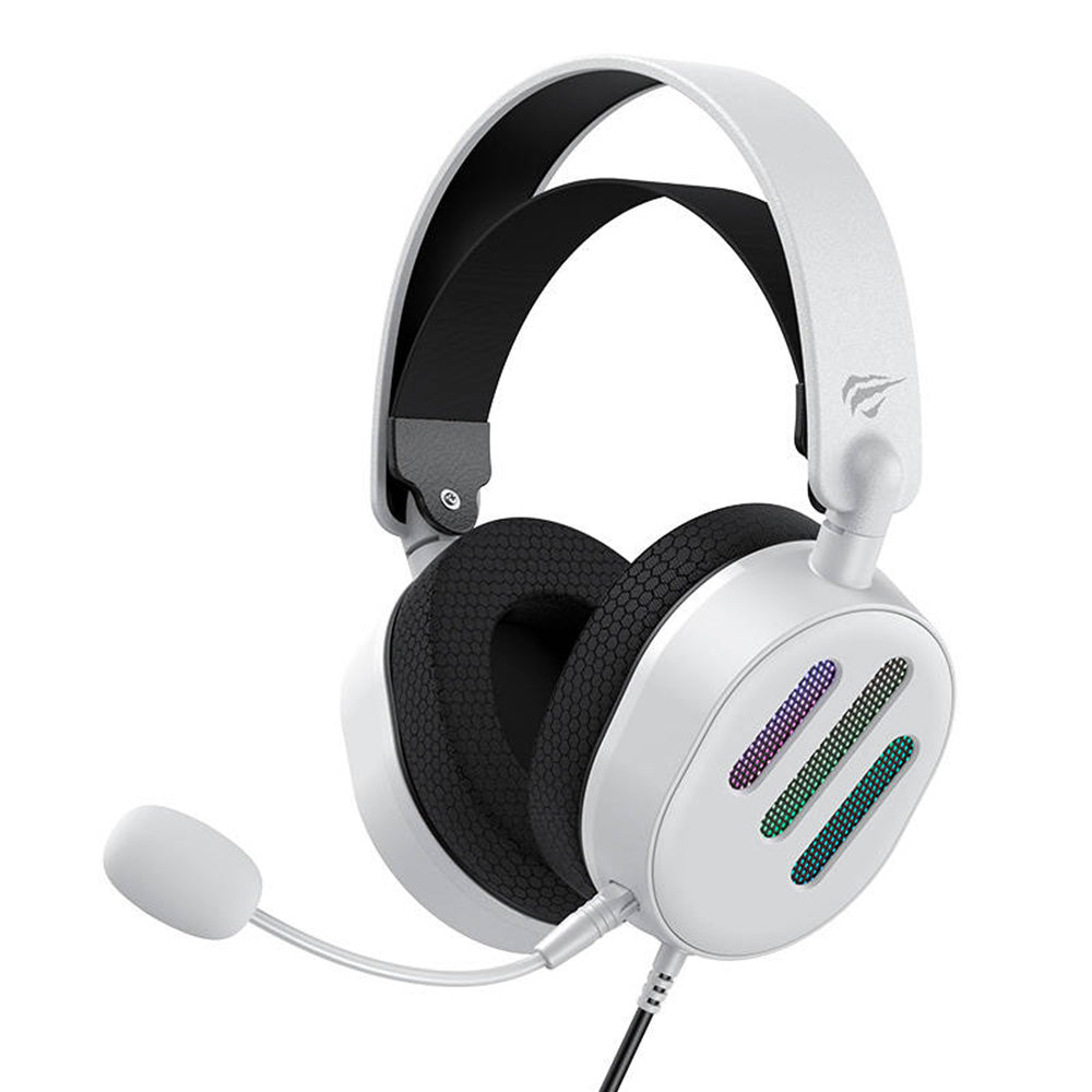 Slušalke za igranje 3.5mm HAVIT H2038U, RGB, 2.1m, Bele