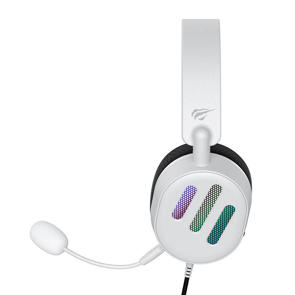 Slušalke za igranje 3.5mm HAVIT H2038U, RGB, 2.1m, Bele