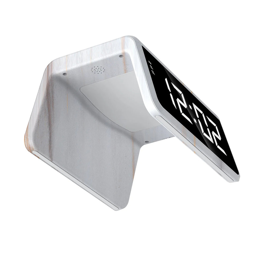 Digitalna ura HAVIT W320 z brezžičnim polnjenjem QI, bela