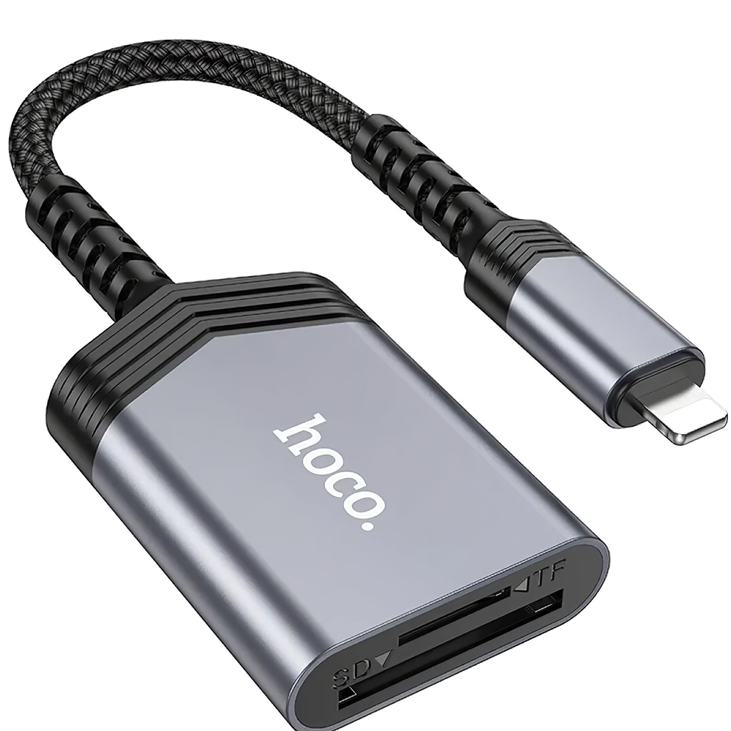 Bralnik kartic Lightning HOCO UA25, SD - microSD, Siv