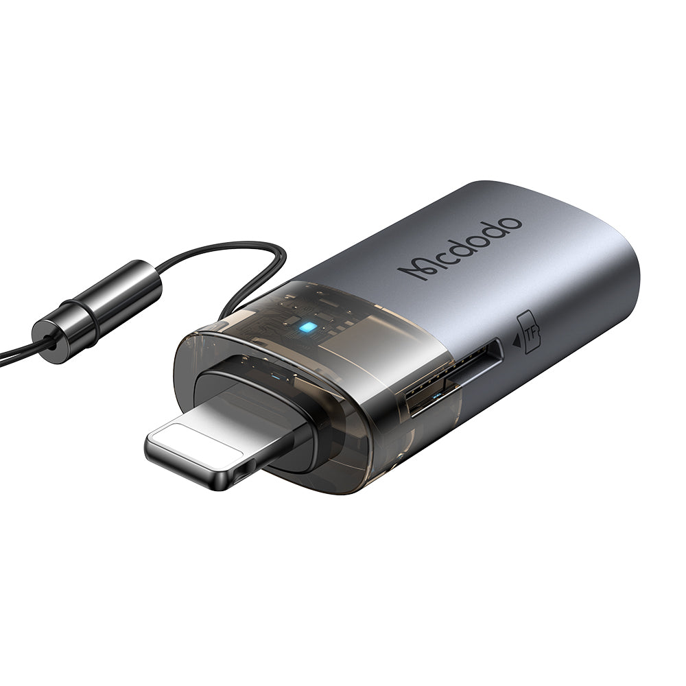 Čitalec kartic Lightning McDodo OT-7850, USB-A (OTG) - microSD, črn