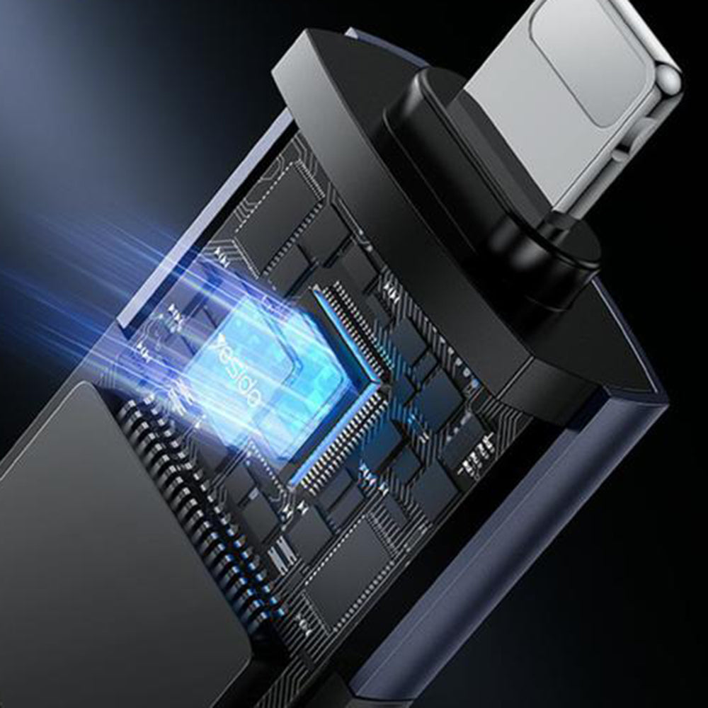 Bralnik kartic Lightning Yesido GS38, microSD, siv, ponovno zapakiran