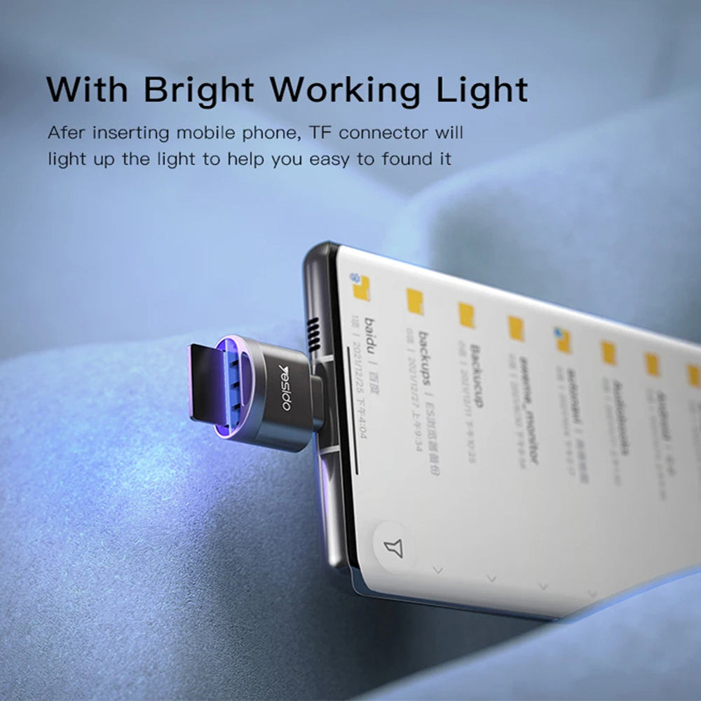 Bralnik kartic USB-C Yesido GS19, microSD, siv