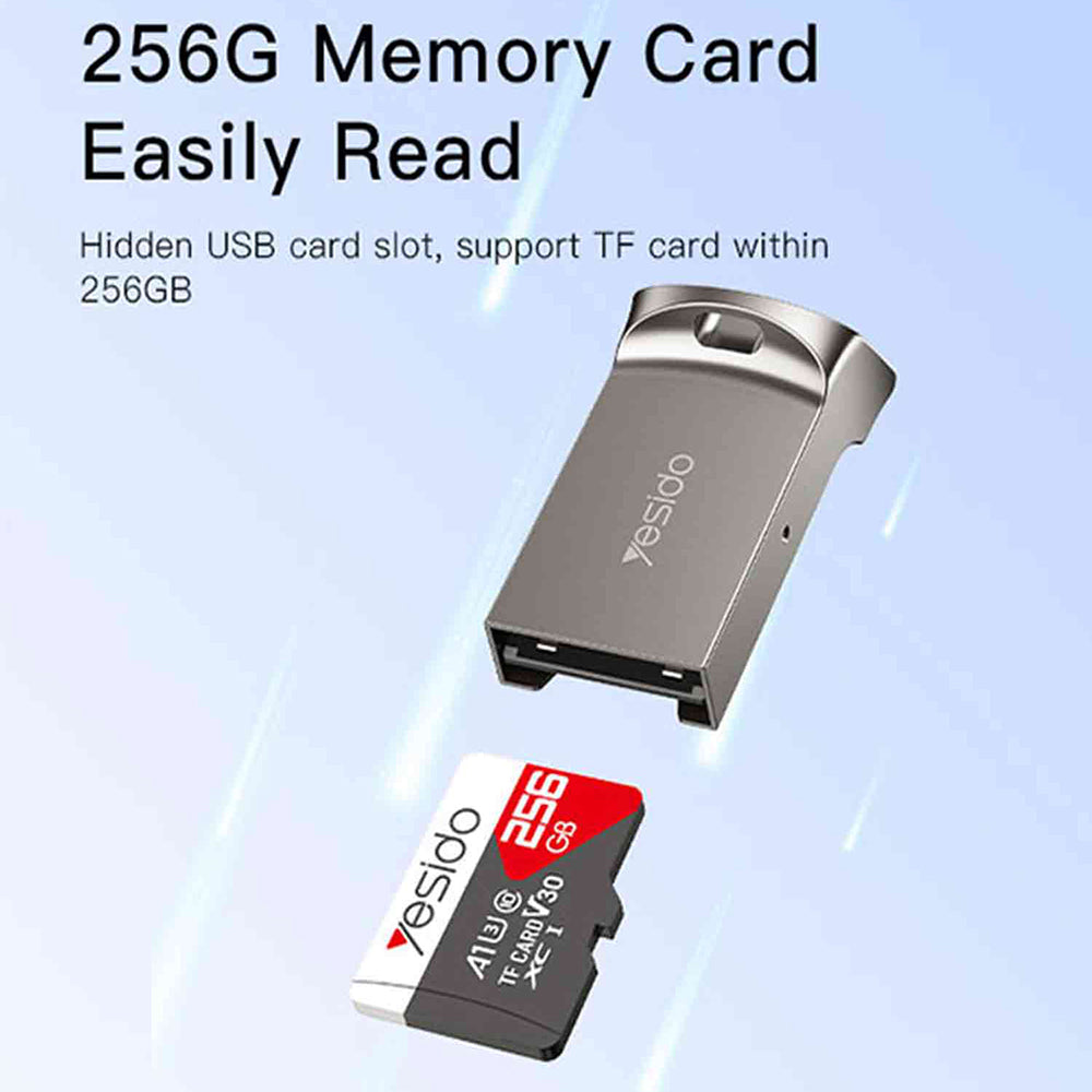Bralnik kartic USB Yesido GS20, microSD, siv