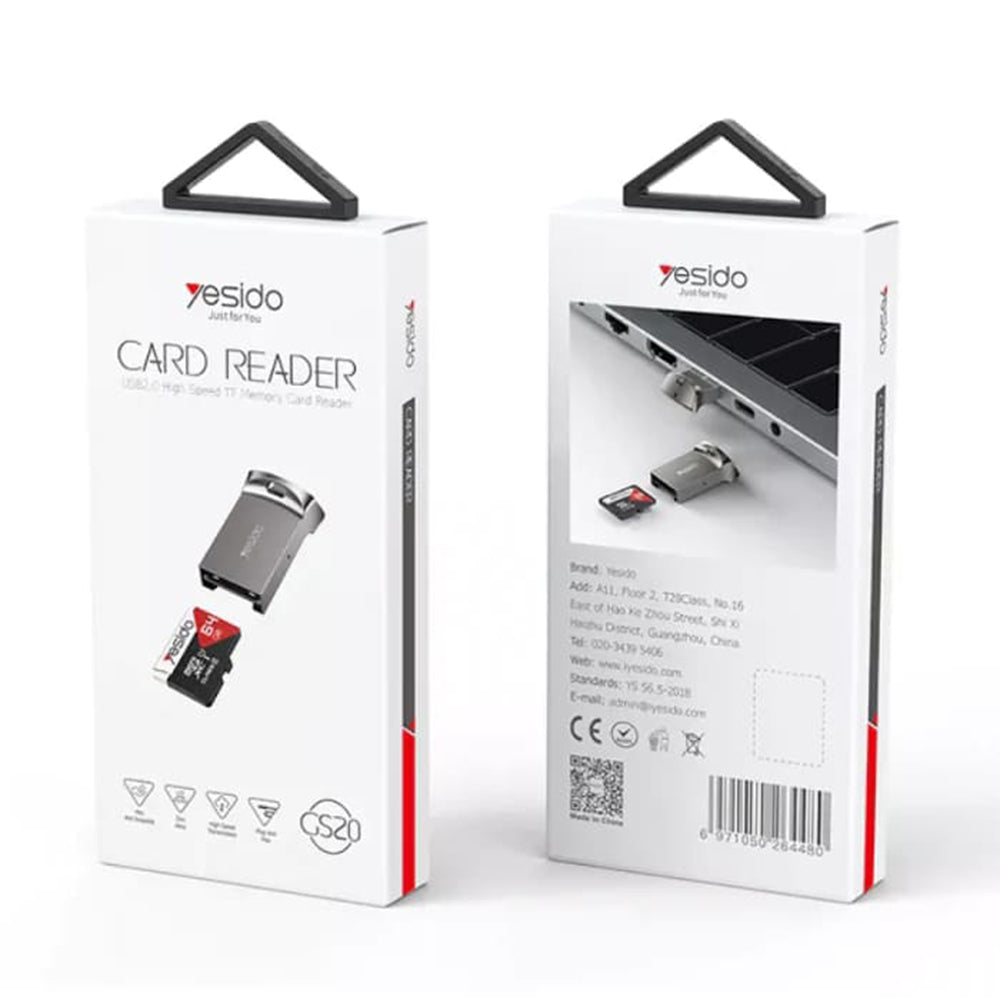 Bralnik kartic USB Yesido GS20, microSD, siv