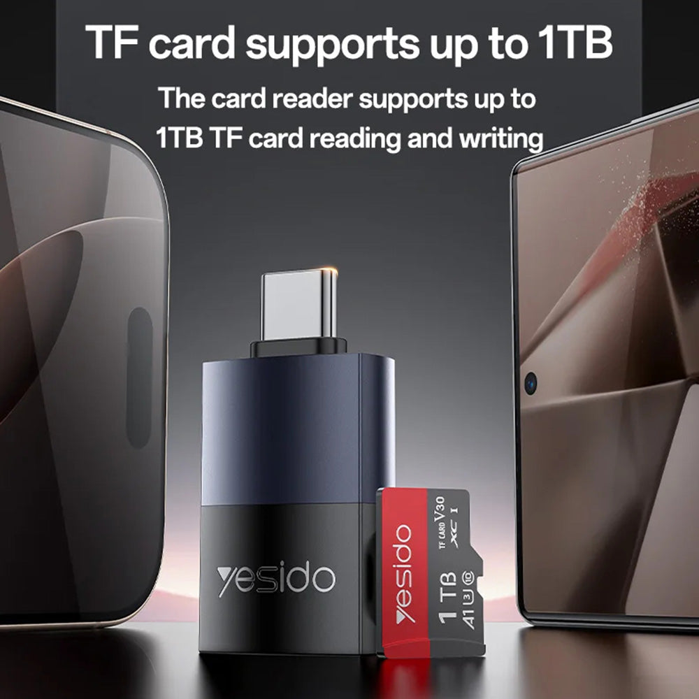 Bralnik kartic USB-C Yesido GS37, microSD, črn