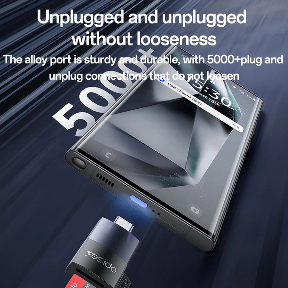 Bralnik kartic USB-C Yesido GS37, microSD, črn