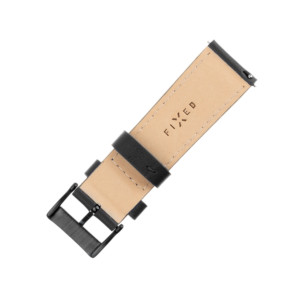 Pas Fixed Leather za Huawei Watch / Xiaomi Watch Series, 22mm, Črna