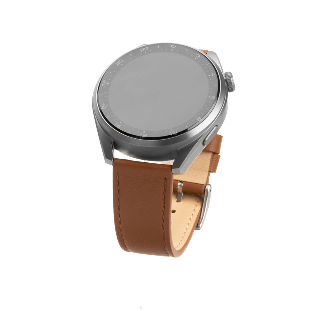 Fixed Leather Strap for Samsung Galaxy Watch / Huawei Watch Series, 20mm, Brown