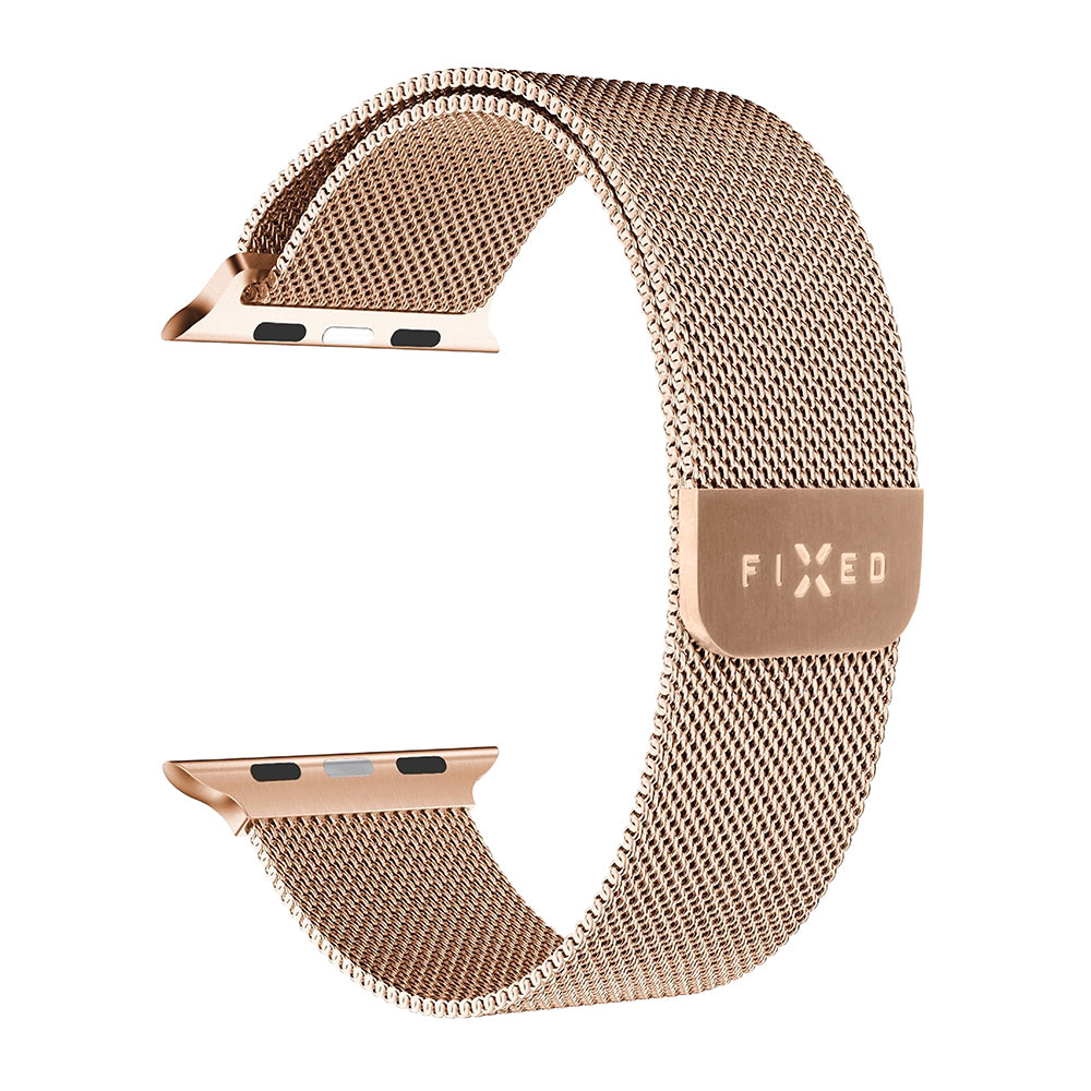 Pas Fixed Mesh za Apple Watch 42mm / 41mm / 40mm / 38mm Series, Rožnato Zlata