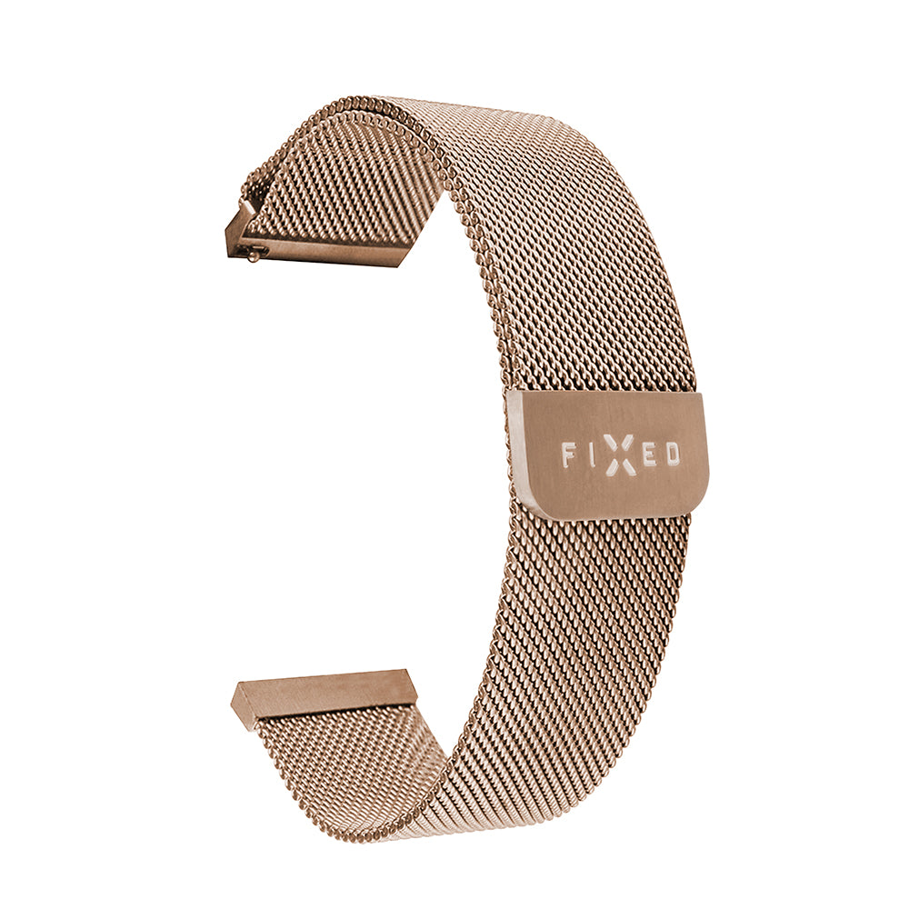 Pas Fixed Mesh za Samsung Galaxy Watch / Huawei Watch Series, 20mm, Rožnato Zlata