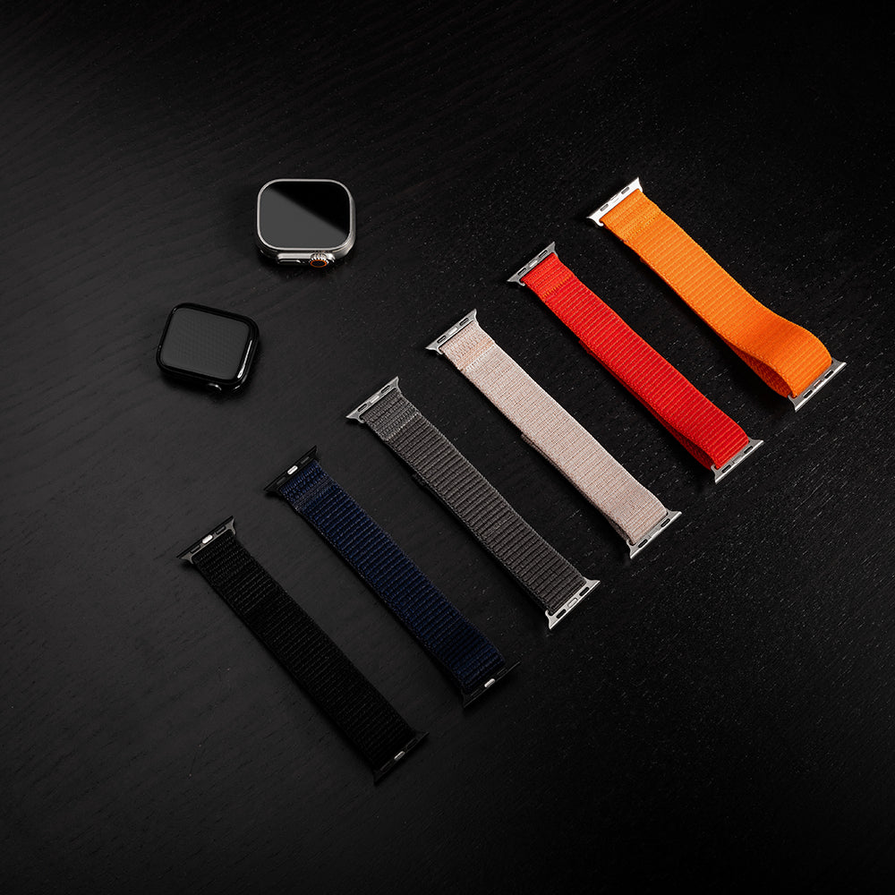 Športni najlonski pas Fixed za Apple Watch 42mm / 41mm / 40mm / 38mm serije, temno siv