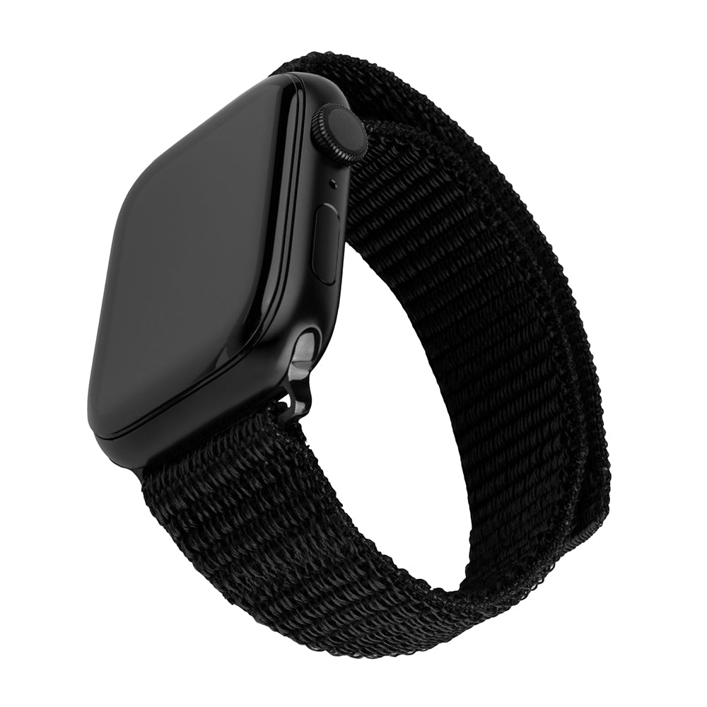 Športni najlonski pas Fixed za Apple Watch 42mm / 41mm / 40mm / 38mm serije, črn