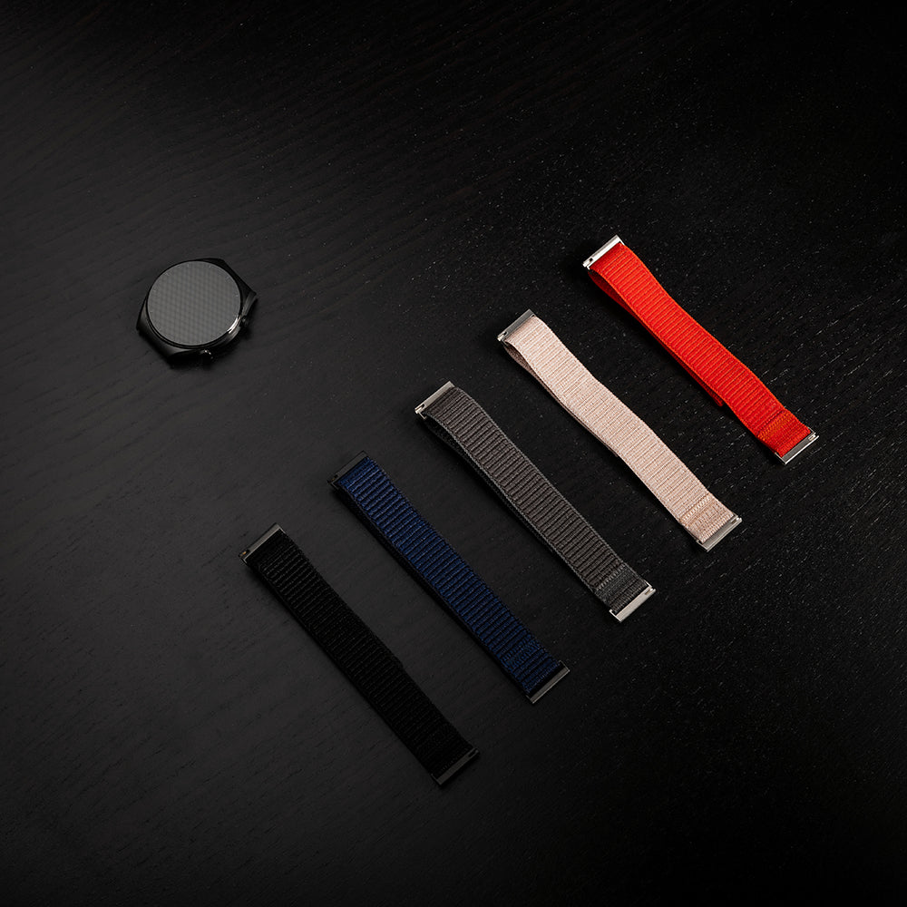 Fixed Nylon Sporty pas za Samsung Galaxy Watch / Huawei Watch Series, 20mm, Temno modra