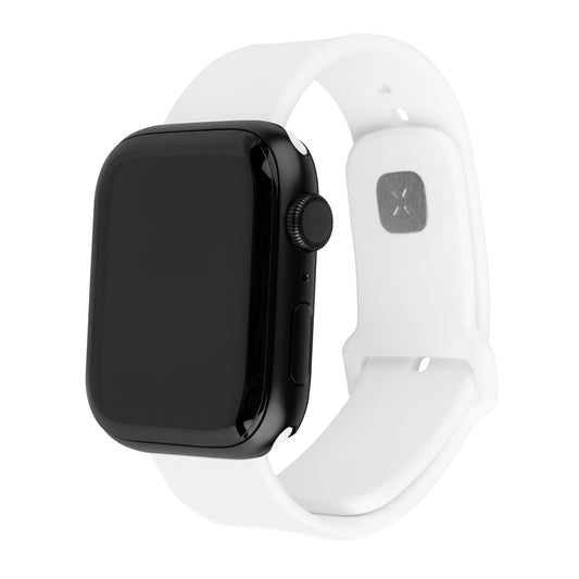 Pas Fixed Silicone Sporty za Apple Watch 49mm / 46mm / 45mm / 44mm / 42mm Series, Bela