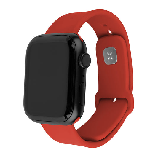 Pas Fixed Silicone Sporty za Apple Watch 49mm / 46mm / 45mm / 44mm / 42mm Series, Rdeča
