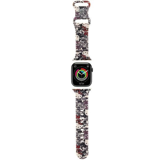 Pas Hello Kitty Silicone Tags Graffiti za Apple Watch 42mm / 41mm / 40mm / 38mm Series, Bež